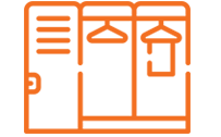 Volledig uitgeruste<br />
kleedkamers<br />
